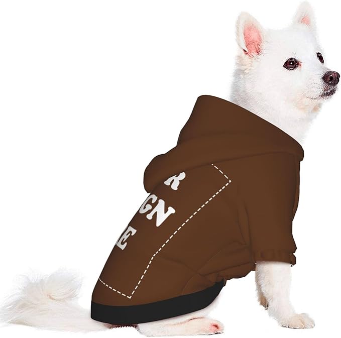 Personalized Chihuahua Dog Hoodie, Custom Pet Warm Sweatshirt Costume with Name Number Photo, Customize ID Clothes for Pupppy Kitten Dogs Cats, Chocolate, XS