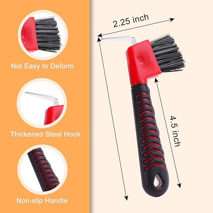 3-in-1 Farrier Hoof Knife with Built-in Sharpenerener & Horseshoe Brush–High Carbon Steel Blade,Sharpener Hoof Knife,Hoof Knife Sharpenerener for Professional Trimming, Grooming & Hoof Care