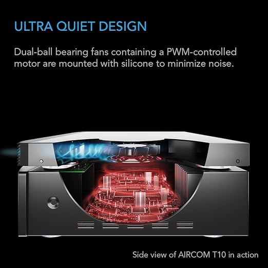 AC Infinity AIRCOM S10, Quiet Cooling Blower Fan System 17" Front-Exhaust