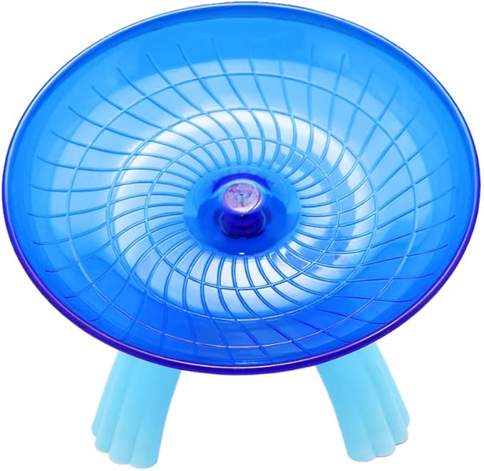Litewoo Hamster Wheel Flying Saucer Exercise Toys, Silence Quite Spinner, for Gerbil Rat Mouse Mice Dwarf Hamster and Other Small Animal（Blue）