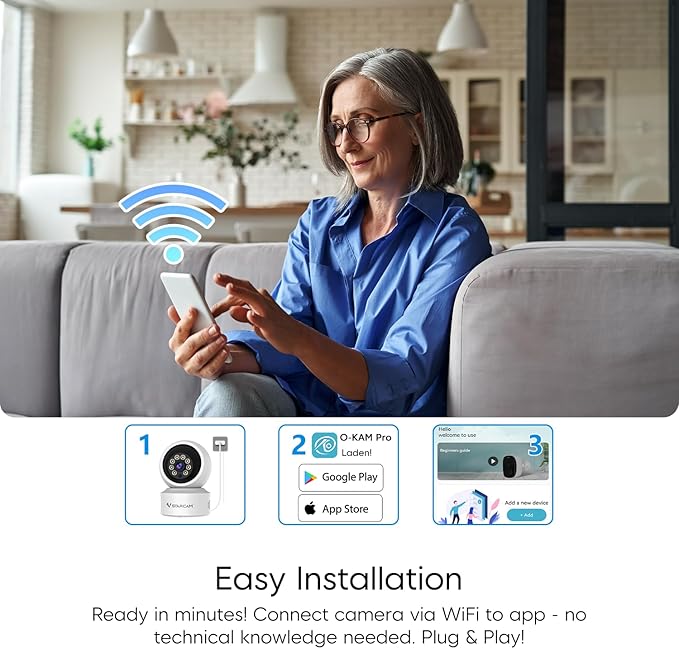 VSTARCAM WiFi Camera Indoor Wireless, 1080P with 5X Zomm, 360° Pan-Tilt, Color Night Vision, Motion Detection, Real-time Alerts, 2-Way Audio, Works with Alexa, Cloud & SD Card Storage(up to 256GB)