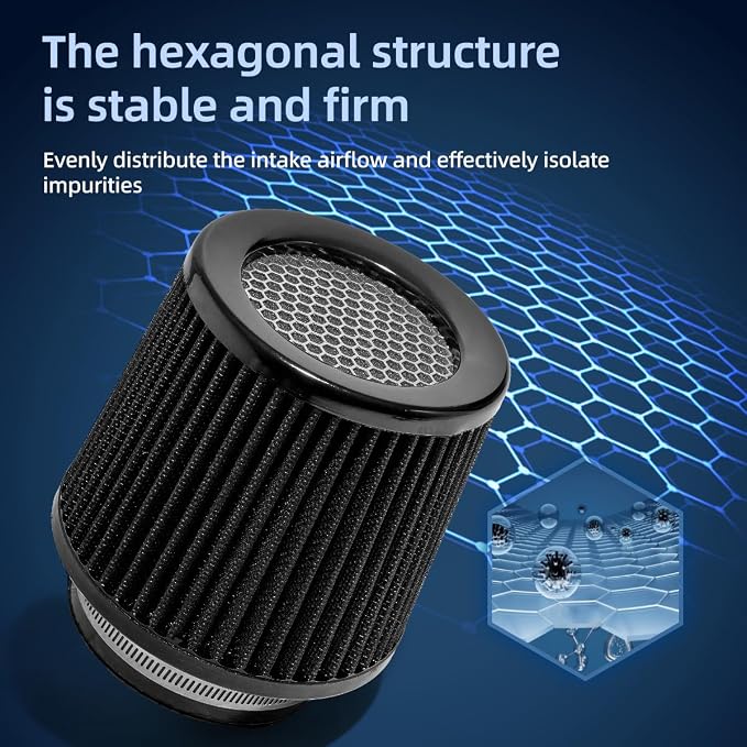 3" 3.5" 4" Inlet Car Replacement Cold Air Intake Filter 76mm 89mm 102mm 3 Sizes