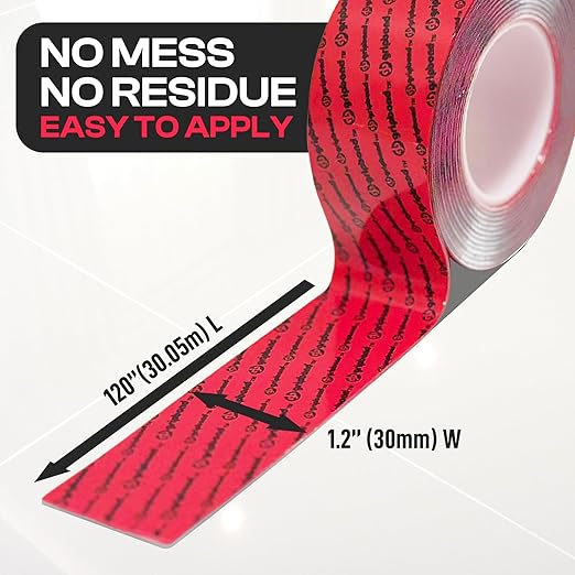GripBond Clear Double Sided Tape, 4 Rolls (10 Ft), 1.2”x120” – Clear Mounting Tape for Hanging Picture, Poster, Carpet, Photo Decorations - Nano Adhesive for Home, Office, Indoor & Outdoor Use