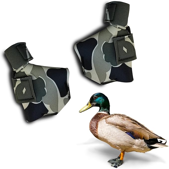 Duck Shoes for Injured Feet – Protective Neoprene Footwear for Ducks, Protective Shoes for Birds with Injured feet, Bumblefoot Relief - Small, 2.5’’ Max. Inside Width - Gray Camouflage
