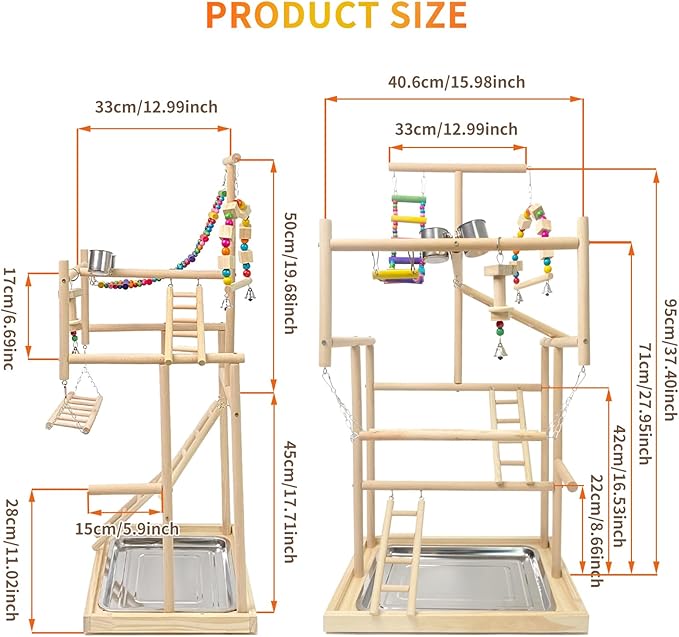 Bird Playground, Playstand for Parrot Cage Accessories (4 Ladder)