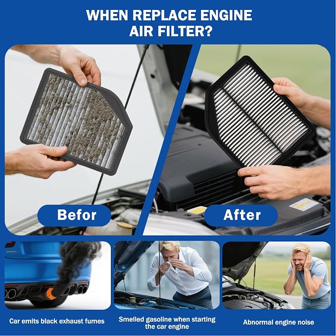 1Pcs Cabin Air Filter & 1Pcs Engine Air Filter Accessories