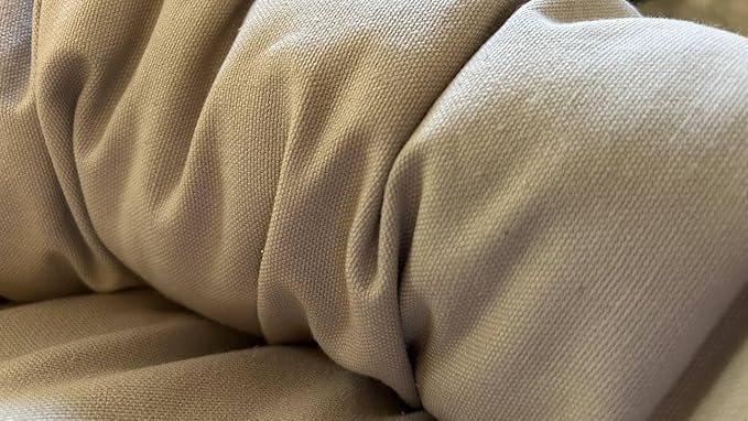 Organic Cotton Canvas Dog Bed: Removable Cover, Natural Fill - Made in USA (Gray, Large 35" x 8" inches)