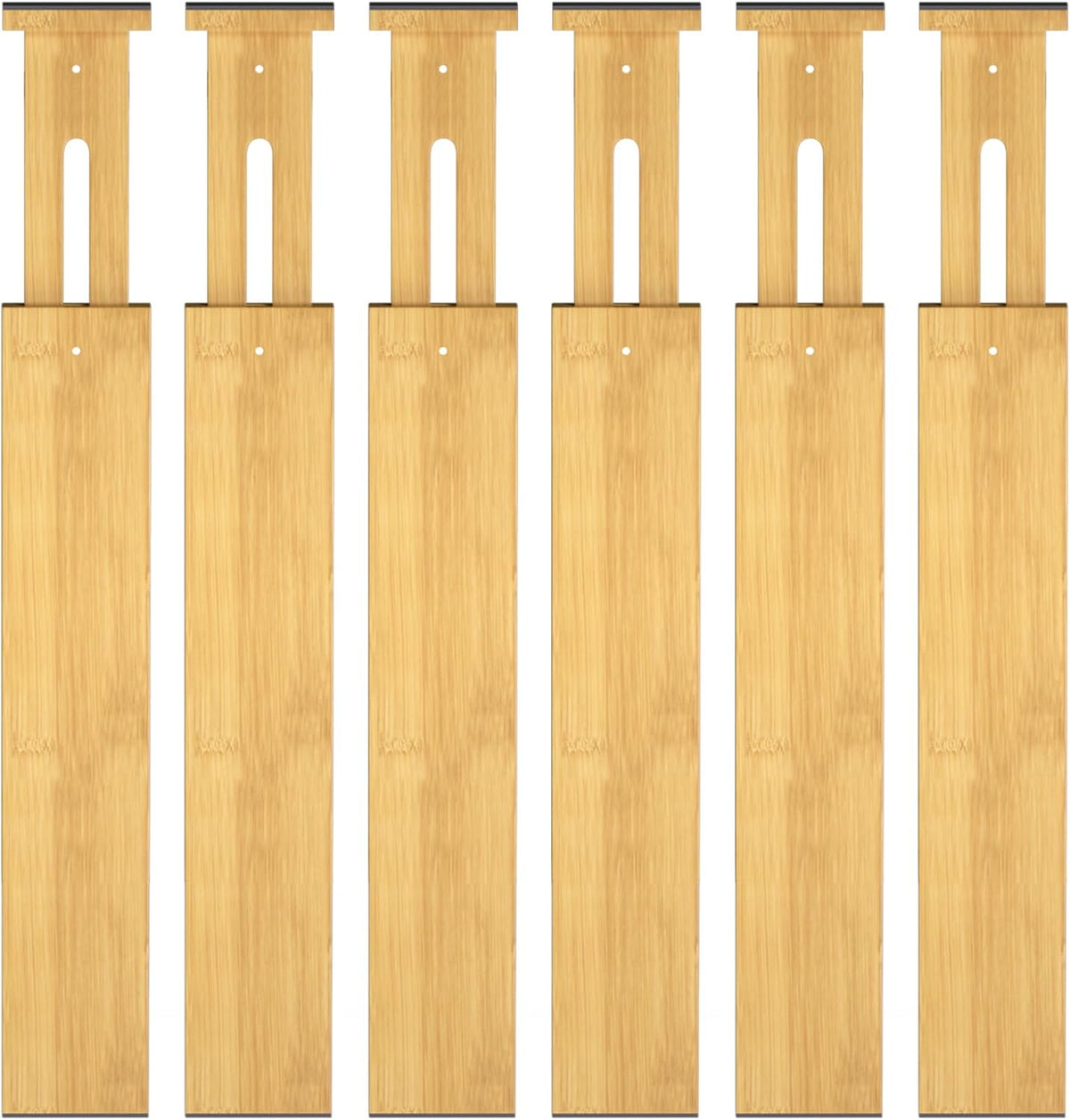Bamboo Drawer Dividers, Adjustable Drawer Organizers, Fits 17.6–21" Drawers