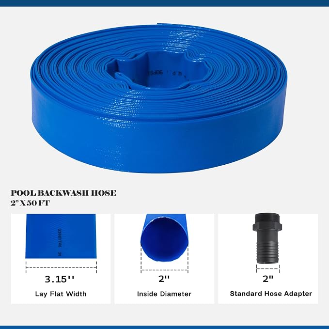 Eastrans 2 in x 50 ft Pool Backwash Hose Kit