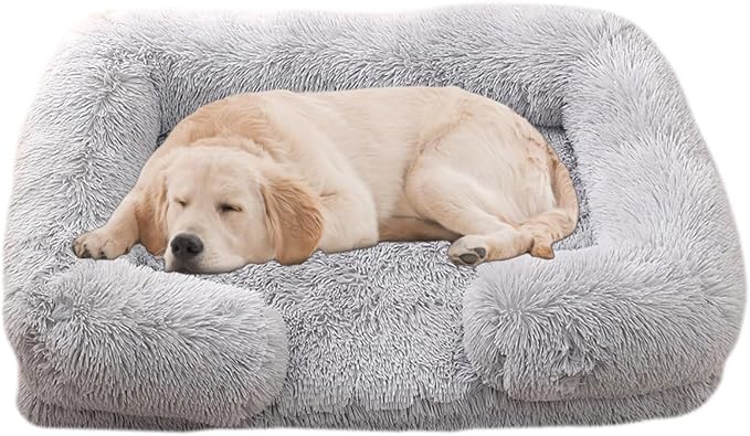 Dog Beds Large Sized dog Orthopedic, Sofa Dog Bed with Waterproof Lining and Nonskid Bottom, Rectangle Washable Dog Bed for Medium Small Dogs and Cats Comfortable ( Color : Gray1 , Size : 51 x 35" )