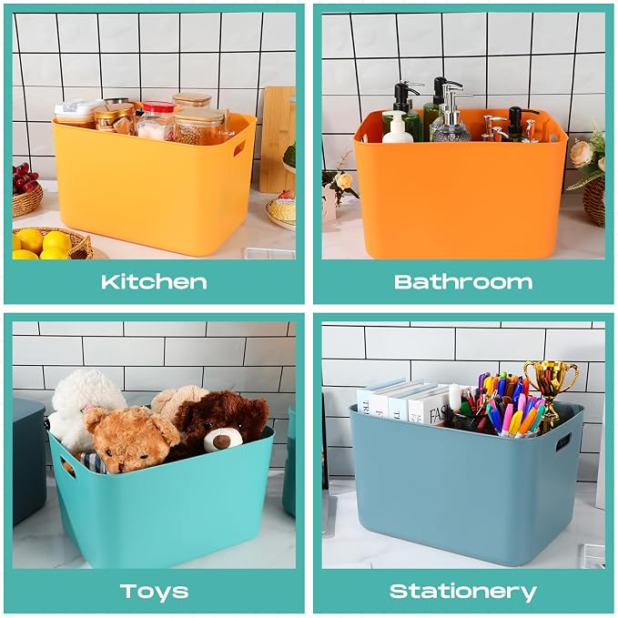 Hoolerry 8 Pieces Colorful Storage Bins