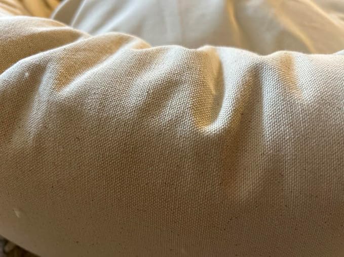 Organic Cotton Canvas Dog Bed: Removable Cover, Natural Fill - Made in USA (Natural, X Large 42" x 8" inches)