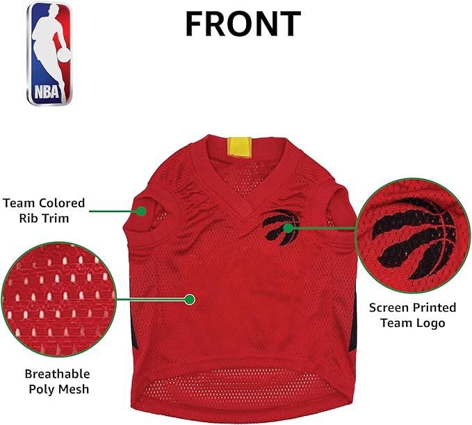 Pets First NBA Toronto Raptors Dog Jersey, Medium - Tank Top Basketball Pet Jersey