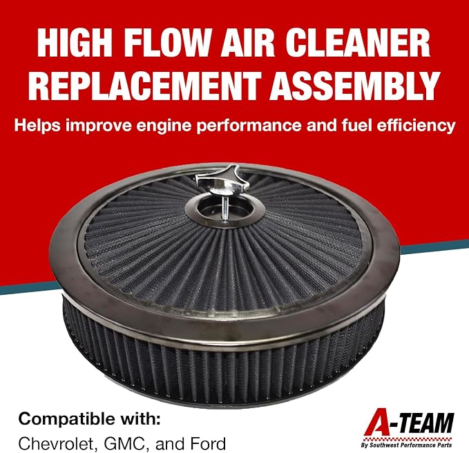 A-Team Performance High Flow Throttle Body Air Intake Filter - 14 in x 3 in