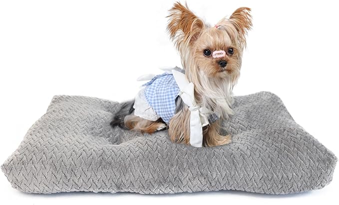 Dog Bed for Small Dogs Washable Dog Crate Bed for Dog Cages 22 inch Small Dog Bed Anti-Slip Waterproof Mute Base Warming Cozy Soft Pet Pupp, Dog Pillows for Small Dogs Tire Printing Dark Grey
