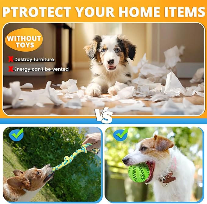 Puppy Toys 8 Pack for Small Dogs, Luxury Dog Chew Toys with Squeaky Plush Toys, Rope Toys and Ball, Teething Toys for Puppy Supplies