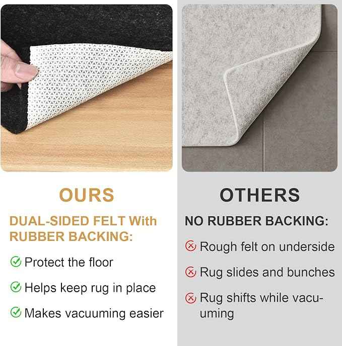 Deep Dream Dual Surface 10'x14' Rug Pad, Waterproof 1/8" Thick Felt + Natural