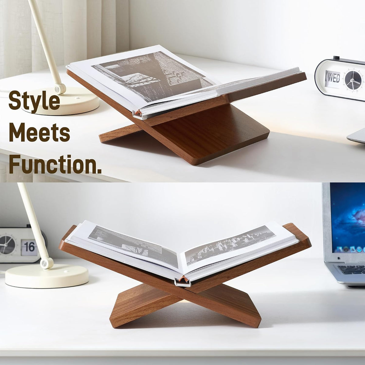 Solid Wooden Book Stand 16" x 9.5" x 6" Extra Large Display Stand
