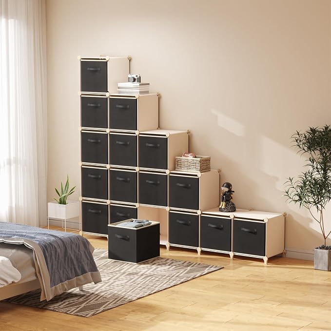 Lifewit 16 Packs Storage Cubes, 11 Inch Cube Storage Bins, Foldable Decorative