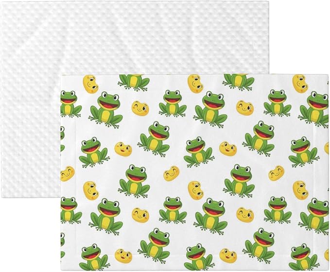 Reversible Pet Blanket for Easy Cleaning Maintenance, Frog Cartoon Cute Frogs, Double Sided Plush Dot Design Means Double Use Between Washes for Convenience