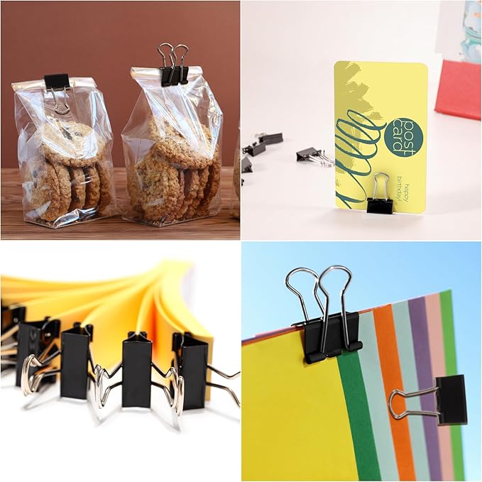 Ufmarine Mini Binder Clips, 144 Pcs Small Binder Clips 15mm, Small Paper Clips for Office