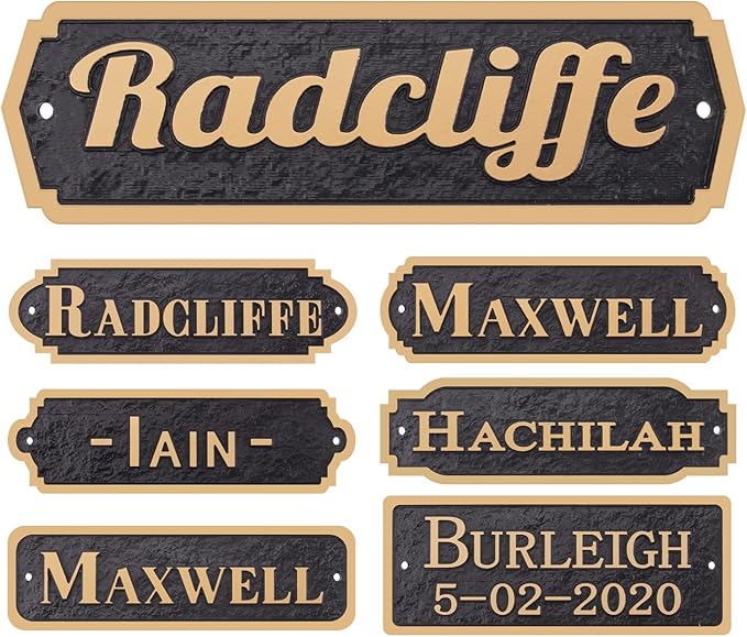 Acrylic Horse Stall Name Plate, 2.4" x 8" Personalized Stall Signs, UV Protected, Custom Pet Name Sign, All Weather Adhesive, Mounting (Rose Gold, Style 1)