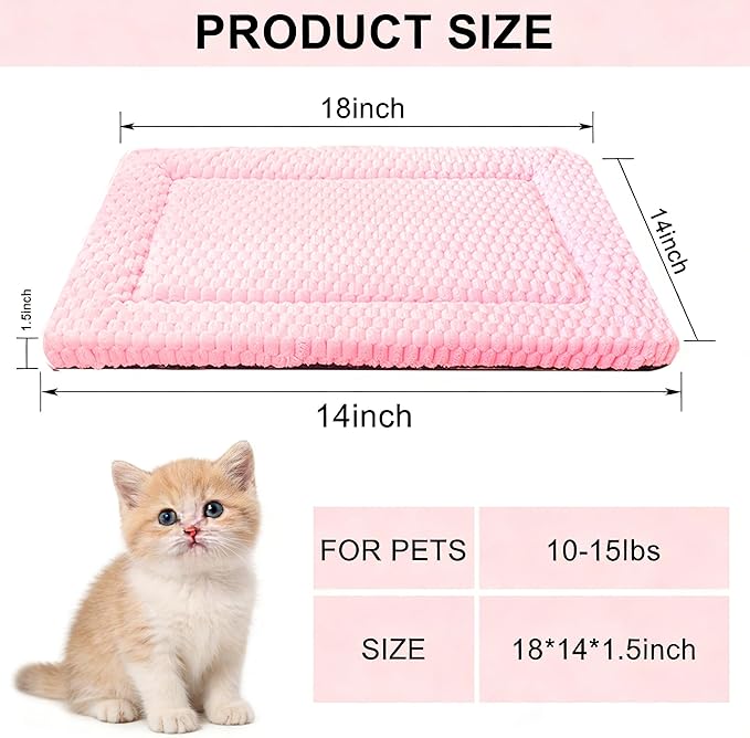 Dog Bed Mat - Reversible Dog Crate Bed Mats, Soft & Breathable Kennel Pad, Durable Crate Bed for Small Medium Large Dogs & Cats
