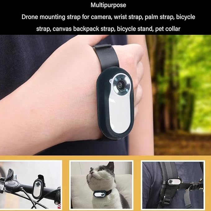 Cat Camera Collar, Sports Camera Wristband, Multifunctional Adjustable Silicone Dog and Cat Collar for Insta360 GO3