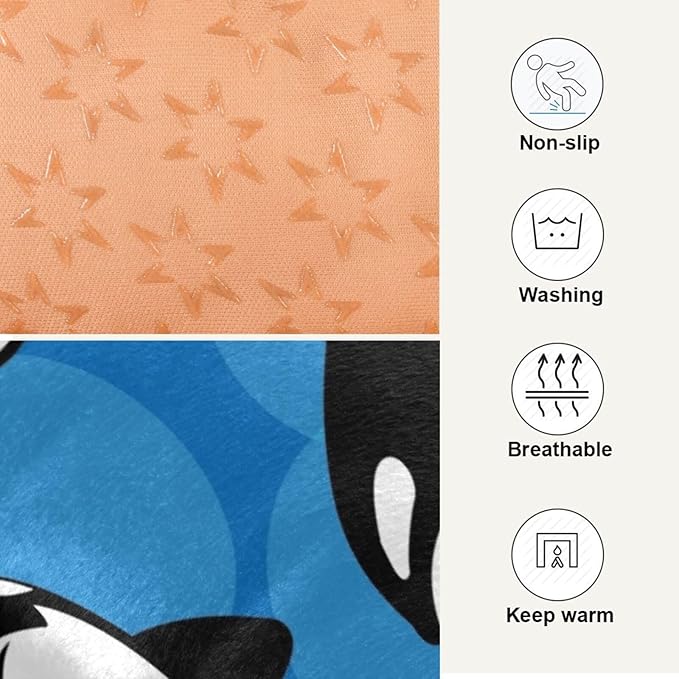 Orca Killer Whale Pet Bed Cute Dog Bed Mat Absorbing Non Slip Pad Pet Sleeping Mat for Small, Medium, and Large Dogs Puppy Cat 24 in x 18 in