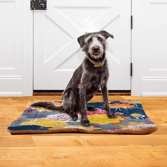 Flower Floral Pet Bed Cute Dog Bed Mat Absorbing Non Slip Pad Pet Sleeping Mat for Small, Medium, and Large Dogs Puppy Cat 24 in x 18 in