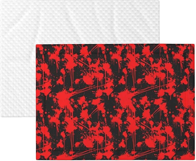 Reversible Pet Blanket for Easy Cleaning Maintenance, Classic Horror Blood Splatter Black, Double Sided Plush Dot Design Means Double Use Between Washes for Convenience