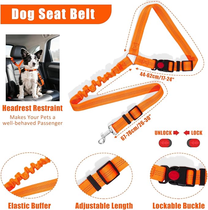 No Pull Dog Harness Adjustable Collar & Leash Set - Dog Halter Harnesses Collapsible Bowls & Poop Bag Dispenser Muzzle ID Tags Toys Fits Small Medium Large Dogs (Orange-L)
