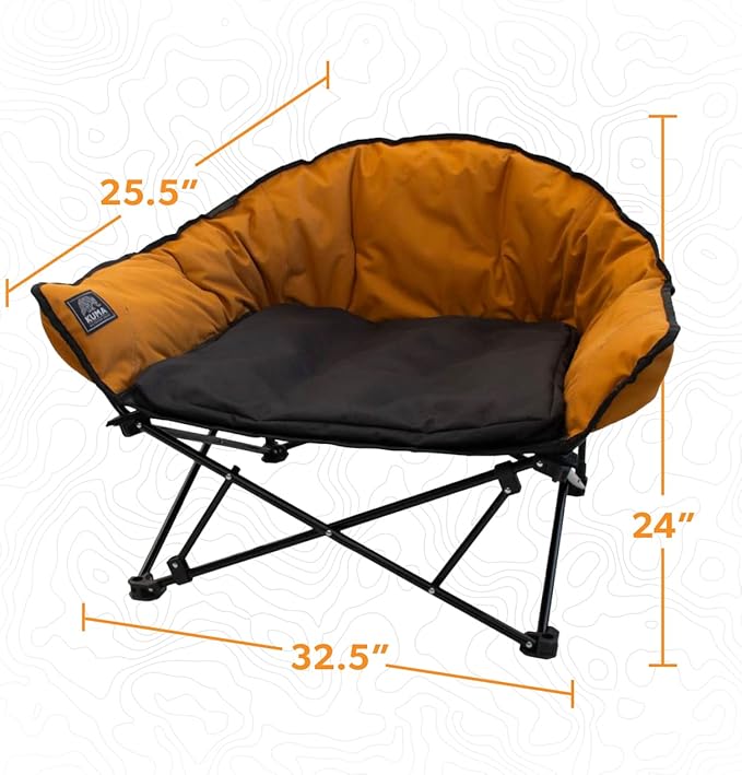 Kuma Outdoor Gear Lazy Bear Dog Bed with Carry Bag, Ultimate Portable Luxury Outdoor Dog Bed for Camping, Glamping & Outdoor Adventures (Sierra/Black)