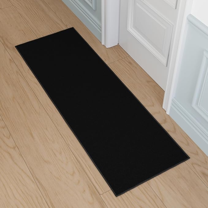 Ottomanson Hallway Runner Rug 2'2" x 6' Non Slip Solid Area Rugs Easy to Clean