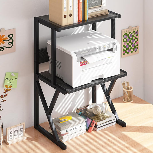 aboxoo Printer Stand for Desk to Save Space, Metal+Wood for Home Office