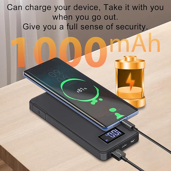 1080P Power Bank Video Recorder, Portable Camera with Motion Detection and Night Vision, Loop Recording Small Security Cam for Home Office Meeting, No WiFi Function