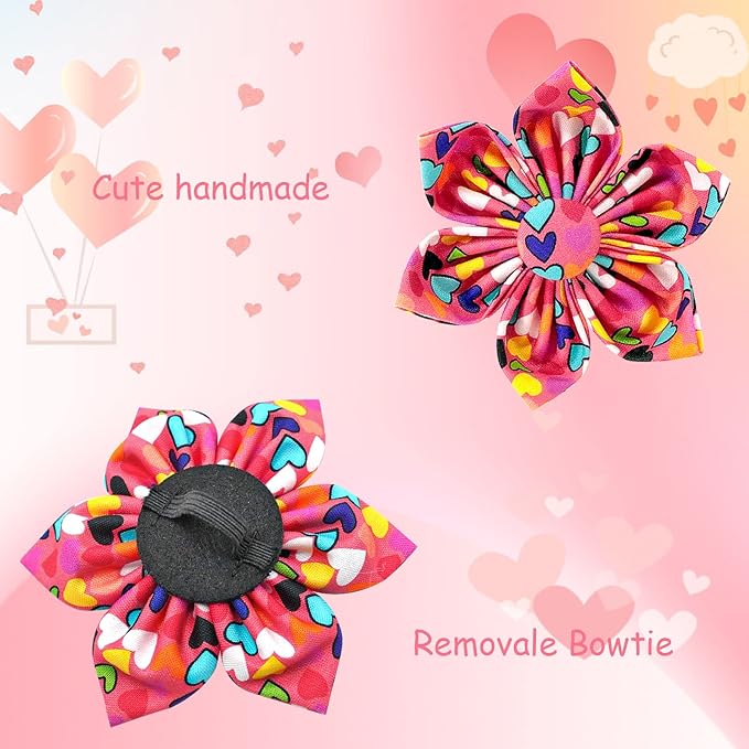 Lionheart glory Easter Dog Collar with Flower Carrot Print Dog Collar Girl or Boy Soft Durable Adjustable Collar Flower Spring Collar Dog Bow for Large Dogs
