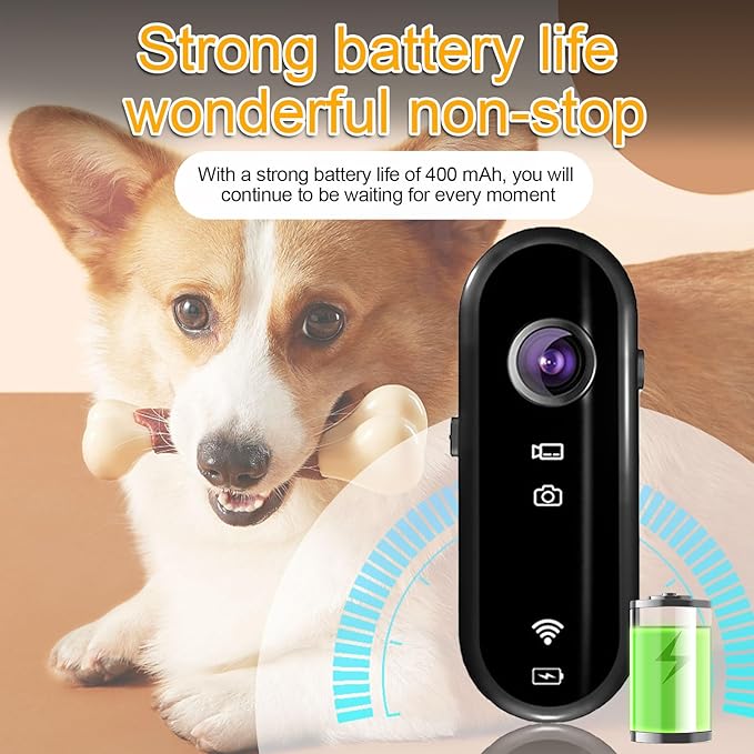 Cat Camera Collar, 1080P Cat Collar Camera with 32G SD Card, 360° Rotating Direct Recording Camera for Cat Dog, Outdoor Anti-Lost Action Camera Collar for Video Records Pets