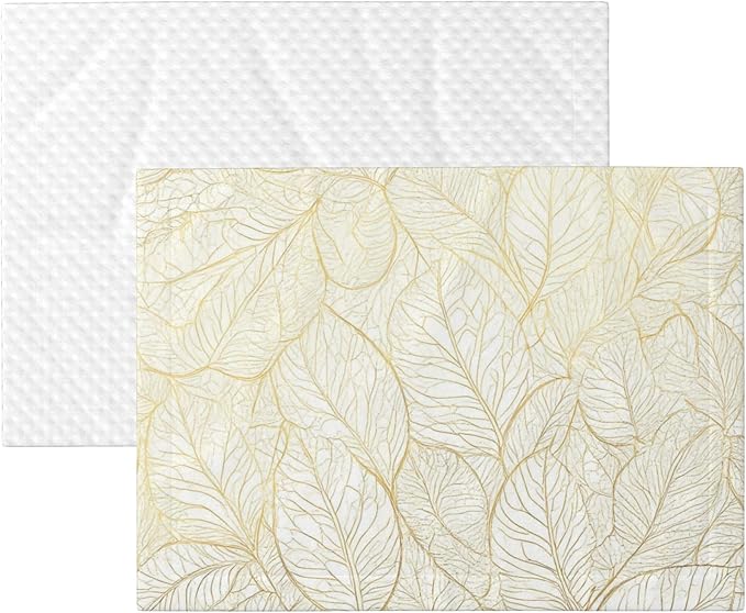 Waterproof Dog Blanket Soft Pet Blanket for Puppy Cat, Fleece Cat Throw Blankets for Furniture Bed Couch Sofa Reversible - Elegant Gold Leaf Pattern