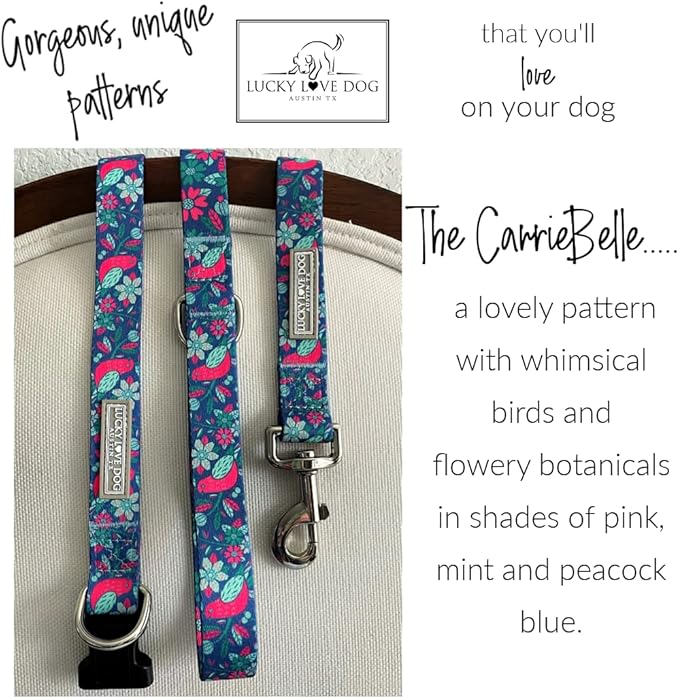 Lucky Love Dog - Adjustable Dog Collar with Easy Click Buckle for Large Dogs, Durable, & Comfortable for Male & Female Dogs, Pet Collar for Puppies & Adult Ones - Carriebelle, XL