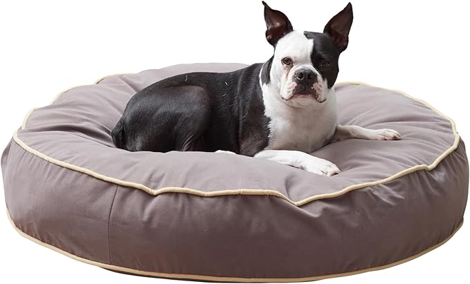 Happy Hounds Scout Round Reversible Pillow Dog Bed, Medium (36" x 36"), Fog