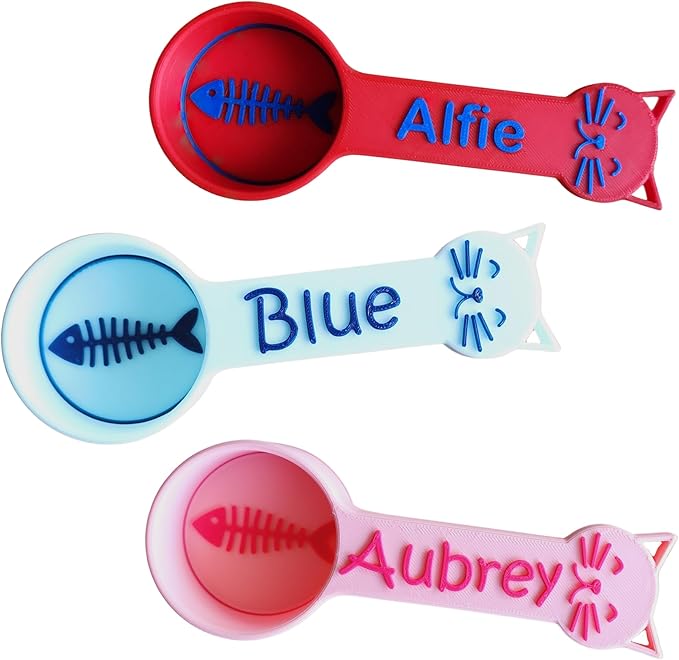 Personalized Cat Food Scoop, Cat Food Measuring Cup with Name, Kibble Scoop (1 oz - 1/8 cup)