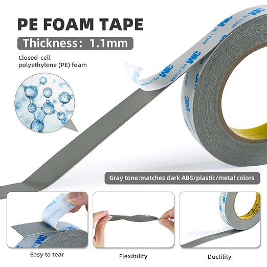 Heavy Duty Double Sided Foam Tape 2in×20Ft (2 Pack), Made of 3M PE Foam Mounting Tape for LED Strips, Signs, Home Decor – Waterproof Adhesive for Plastic, Metal, Glass, Indoor & Outdoor Use