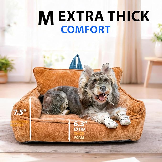 Washable Dog Bed,Dog Bed Medium Size Dog,Memory Foam Dog Bed,Dog Sofa Bed Warm and Comfortable,M(23.5"x15.5"x13.5")
