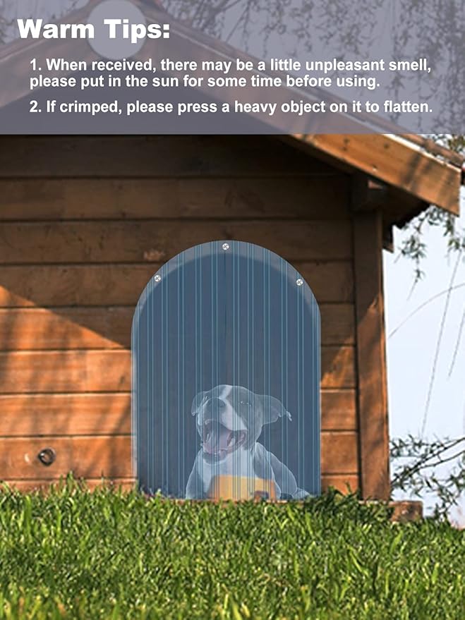 13.7in x 4.9ft Door Replacement Flaps for Dog House - Easy to Cut & Install Transparent Vinyl Strip for Doggie/Doggy/Cat Entry Door
