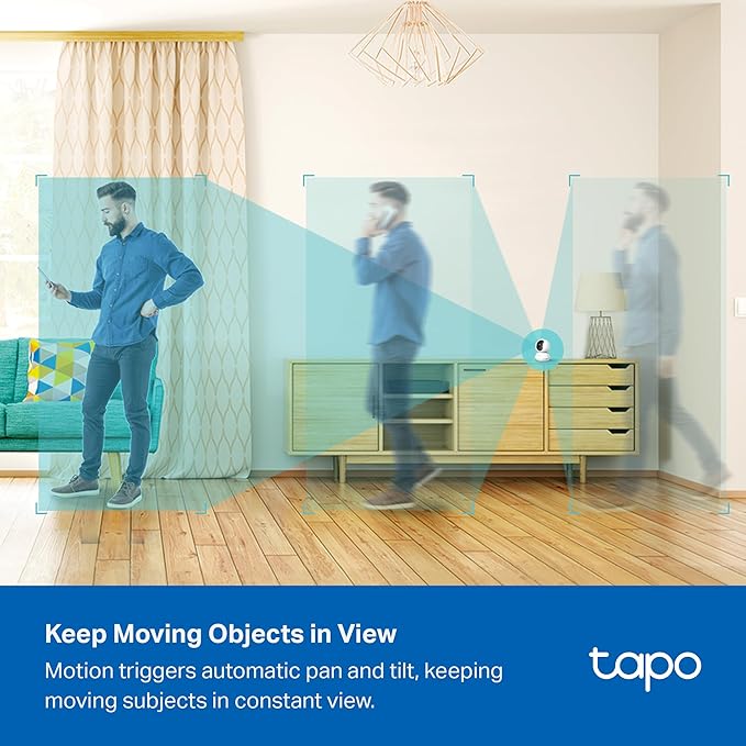Tapo 3K 5MP Indoor Security Camera for Baby Monitor, Pet Camera w/Smart Motion Tracking, 360° Pan/Tilt, IR Night Vision for Home Security, Works w/Alexa & Google, RoomCam 3K 360°