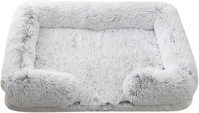 Dog Beds Large Sized dog Orthopedic, Sofa Dog Bed with Waterproof Lining and Nonskid Bottom, Rectangle Washable Dog Bed for Medium Small Dogs and Cats Comfortable ( Color : Gray , Size : 51 x 35" )