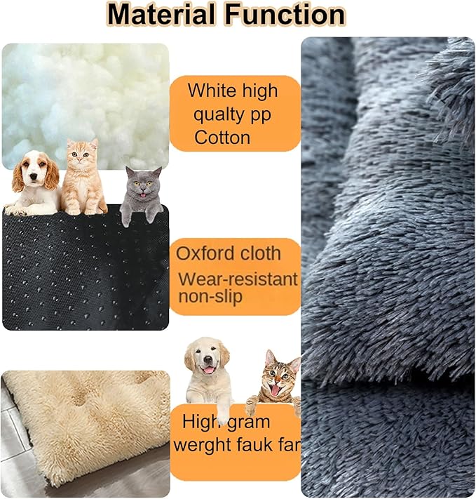 Dog Crate Mat, Dog Bed for Large Dogs, Comfy Fluffy Kennel Pad Anti-Slip for Dog beds & Furniture, Quilted Dog Bed for Pets for Medium/Small Dogs Cats (Color : Brown 2, Size : 20x14.9)