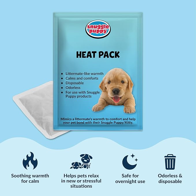Snuggle Puppy Heartbeat Puppy Toy for Dogs with Real-Feel Pulse and Heat Pack, Calming Comfort Toy for Dog Anxiety, Crate Training and First Nights - Gray