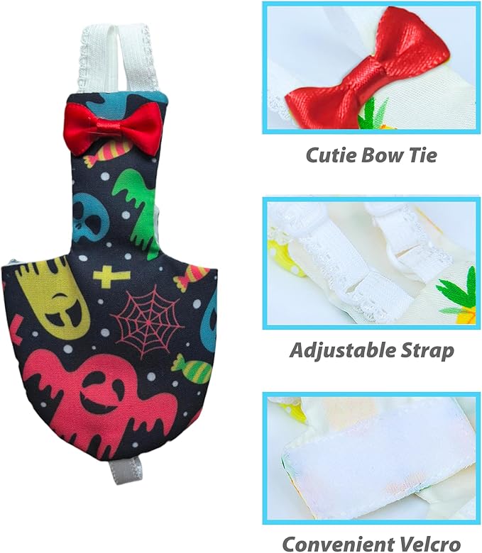 UKJENT Bird Diaper Protective Parrot Nappy - 2 Pack, Reusable Flight Suit with Waterproof Inner Layer, Washable Cute Urine Wet Suit for Parakeet Cockatiel Mini Macaw Budgie Canary(M)